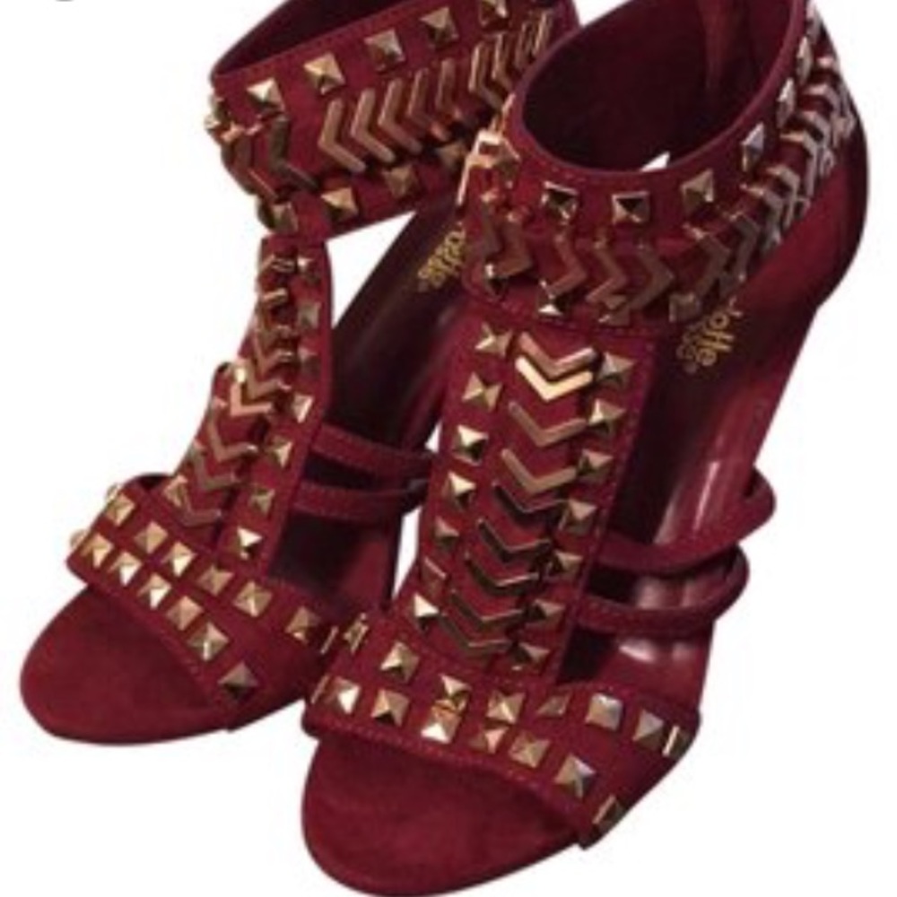 Charlotte Russe Burgundy/Gold Heels 👠